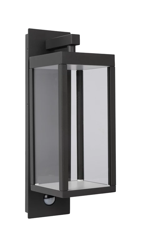 Lucide CLAIRETTE - Wandlamp Binnen/Buiten - LED - 1x13W 3000K - IP54 - Beweging & dag/nacht sensor - Antraciet - uitgezet